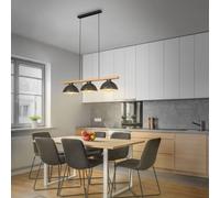 Briloner Lámpara colgante 4046-035, negro/madera, 3 luces