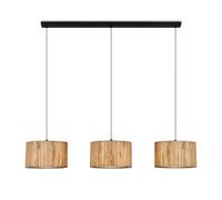 BRILONER Lámpara colgante con pantalla de seagrass, 3x casquillo E27, máx. 10 W, Boho, estética, lámpara colgante, lámpara colgante mesa de comedor, 110 x 25 x 120 cm (LxAxA), naturaleza