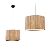 Briloner Lámpara colgante con pantalla de seagrass, casquillo E27, máx. 10 W, Boho, estética, lámpara colgante, lámpara colgante mesa de comedor, 35 x 128 cm (LxAxA), naturaleza