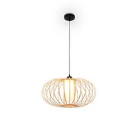 BRILONER - Lámpara colgante de bambú, lámparo de techo para el salón, lámparo de madera, Boho, casquillo E27, 40 cm