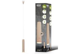 BRILONER - Lámpara colgante LED recargable sin cable, táctil, regulable, luz blanco cálido, sin conexión eléctrica, lamparas colgantes de techo, isla cocina, comedor, salón, 4,5x160cm, Beige