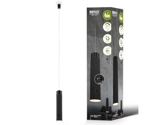 BRILONER - Lámpara colgante LED recargable sin cable, táctil, regulable, luz blanco cálido, sin conexión eléctrica, lamparas colgantes de techo, isla cocina, comedor, salón, 4,5x160cm, Negro