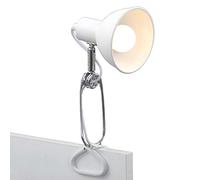 BRILONER - Lámpara con pinza, lámpara de clip, 1xE14, 8W, incluido el interruptor de cable, giratoria, metal, lampara escritorio, flexo escritorio, lampara lectura, flexo, 30,5x11x13 cm, Cromo blanco