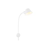 BRILONER - Lámpara de Cama Flexible, Lámpara de Cama Ajustable, Interruptor de Palanca, 1x Casquillo E27 Máx. 10 Vatios, Incl. Cable, Blanco, 55 cm