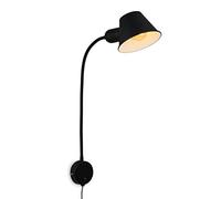 BRILONER - Lámpara de cama flexible, lámpara de cama ajustable, interruptor de palanca, 1x casquillo E27 máx. 10 vatios, incl. cable, negro, 55 cm