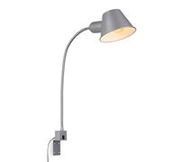 BRILONER - Lámpara de cama flexible, lámpara de cama ajustable, interruptor de palanca, 1x casquillo E27 máx. 10 vatios, incl. cable, cromo mate, 63 cm