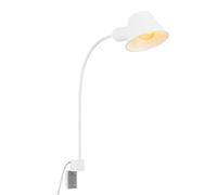 BRILONER - Lámpara de cama flexible, lámpara de cama ajustable, interruptor de palanca, 1x casquillo E27 máx. 10 vatios, incl. cable, blanco, 63 cm