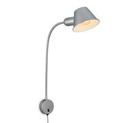 BRILONER - Lámpara de Cama Flexible, Lámpara de Cama Regulable, Interruptor de Palanca, 1x Casquillo E27 Máx. 10 Vatios, Incl. Cable, Cromo Mate, 55 cm