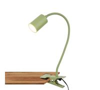 BRILONER - Lámpara de escritorio con interruptor de cable, color de luz blanco cálido, orientable, enchufe, lámpara de lectura, lámpara de pinza,lámpara de oficina, 40 cm de altura, verde