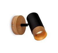 BRILONER - Lámpara de lectura, Lámpara de pared de interior, Lámpara, Pantalla de madera, Lámpara de pared de interior, Giratoria, Lámpara de salón, Madera negra
