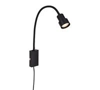 Briloner - Lámpara de lectura LED con interruptor de encendido/apagado giratorio, lámpara de pared, lámpara de noche, lámpara de noche, luz de lectura, lámpara de mesa de noche, 69x11,5x6 cm, negro