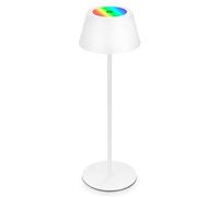 BRILONER - Lámpara de mesa a pilas RGB 2 en 1, táctil, luz móvil, lámpara de mesa LED para exteriores, IP44, lámpara de mesa LED sin cable, blanca