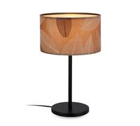 BRILONER Lámpara de mesa con decoración de hojas, interruptor de cable, E27, máx. 10W, lámpara, boho, estética, 25x41,5 cm, color café