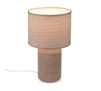 BRILONER- Lámpara de Mesa con Pantalla de Tela, Interruptor por Cable, Base de Cerámica,Lampara de Escritorio, Lampara de Lectura, Lámpara de Mesa, Lamparas de Mesita de Noche, 22x37,5 cm, Marrón