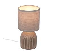 BRILONER- Lámpara de Mesa con Pantalla de Tela, Interruptor por Cable, Base de Cerámica,Lampara de Escritorio, Lampara de Lectura, Lámpara de Mesa, Lamparas de Mesita de Noche, 15x28 cm, Marrón