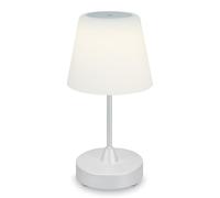 BRILONER - Lámpara de mesa LED a pilas, regulable, lámpara de mesa LED de cristal sin cable, función táctil, 3.300K blanco cálido, cromo mate, 300x125 mm (HxD)