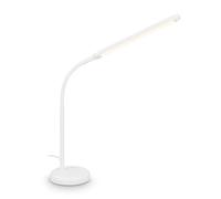BRILONER - Lampara de mesa LED con control táctil, regulable, orientable, blanco cálido, lamparas de mesita noche, lampara mesa, escritorio, 13x72,5 cm, blanco