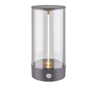 BRILONER - Lámpara de mesa LED inalámbrica con control táctil de 4 niveles, filamento, luz blanca cálida, carga USB-C, lámpara de noche, lectura, LED, lámpara de batería, 7x14,5 cm, antracita
