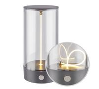 BRILONER - Lámpara de mesa LED inalámbrica con control táctil de 4 niveles, filamento, luz blanca cálida, carga USB-C, lámpara de noche, lectura, LED, lámpara de batería, 7x14,5 cm, antracita