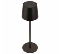 BRILONER - Lámpara de mesa LED inalámbrica IP44 con sensor táctil, regulable, batería y fuente de luz intercambiables, lámpara de mesita de noche, lámpara de lectura, camping,11 x 33 cm (DxH), negro