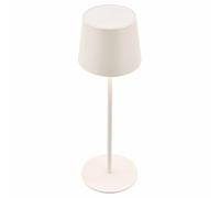 BRILONER - Lámpara de mesa LED inalámbrica IP44 con sensor táctil, regulable, batería y fuente de luz intercambiable, lámpara de mesita de noche, lámpara de lectura, camping, 11x33cm, blanco antiguo