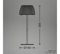 Briloner Lámpara de mesa LED Loca, marrón, altura 36 cm, metal/plástico