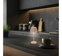 Briloner Lámpara de mesa LED recargable Brilo unplugged Riffle, 20 cm, beige True