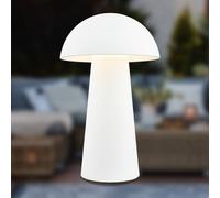 Briloner Lámpara de mesa LED recargable, Fungo Mini, blanca, táctil, plástico