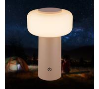Briloner Lámpara de mesa LED recargable Juna, beige, IP44, atenuable, 20 cm
