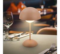 BRILONER - Lampara de mesa sin cable LED IP44 con control táctil, regulable, batería intercambiable, lampara mesita noche sin cable, lampara mesa LED recargable, 16 x 29 cm, café
