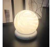 Briloner Lámpara de mesa LED recargable LUSTRO, blanca, Ø 15 cm, RGBW, regulable