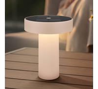 Briloner Lámpara de mesa LED solar recargable Poga, beige, plástico, IP44 EC:EPREL:2607563