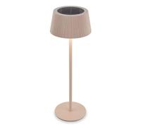 BRILONER - Lampara de mesa sin cable LED con panel solar, regulable por toque, IP44, CCT, lampara mesa LED recargable, mesita noche, 12 x 34 cm, Beige