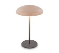 BRILONER - Lampara de mesa sin cable LED IP44 con borde luminoso, regulador táctil, batería intercambiable, lampara mesita noche sin cable, lampara mesilla, 19,5x30,5 cm, beige antracita