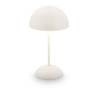 BRILONER - Lampara de mesa sin cable LED IP44 con control táctil, regulable, batería intercambiable, lampara mesita noche sin cable, lampara mesa LED recargable, 16x29cm, blanco antiguo