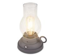 BRILONER - Lampara de mesa sin cable LED IP44 con control táctil, regulable, batería intercambiable, lampara mesita noche sin cable, lampara mesa LED recargable, 10,5x17,5 cm, antracita