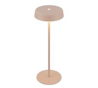 BRILONER - Lampara de mesa sin cable LED IP44 con control táctil, regulable, luz blanca cálida, lampara mesita noche sin cable, lampara mesa LED recargable, 13x36,5 cm, beige