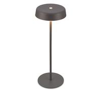 BRILONER - Lampara de mesa sin cable LED IP44 con control táctil, regulable, luz blanca cálida, lampara mesita noche sin cable, lampara mesa LED recargable, 13x36,5 cm, antracita