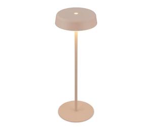 BRILONER - Lampara de mesa sin cable LED IP44 con control táctil, regulable, luz blanca cálida, lampara mesita noche sin cable, lampara mesa LED recargable, 13x36,5 cm, beige