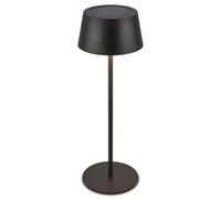 BRILONER - Lampara de mesa sin cable LED IP44 con pantalla táctil, CCT, regulable, solar, lampara mesita noche sin cable, lampara mesa LED recargable, lampara mesilla, 11,5x32 cm, negro