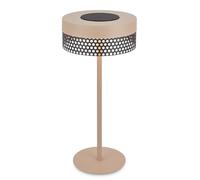 BRILONER - Lampara de mesa sin cable LED IP44 con pantalla táctil, regulable, batería intercambiable, lampara mesita noche sin cable, lampara mesa recargable, 16x35 cm, beige antracita