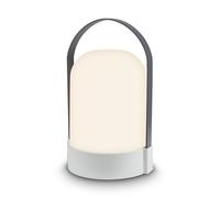BRILONER - Lampara de mesa sin cable, regulable en niveles, ip44, cable usb-c, brillo regulable, LED recargable, lampara mesita noche, 14.5 x 13.5 x 24 cm, gris claro antracita