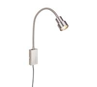 Briloner - Lámpara de noche, aplique de pared, lámpara de lectura con brazo flexible, interruptor de encendido/apagado mediante función táctil, 1 LED/GU10, 5 vatios, 400 lúmenes, 3000 Kelvin, metal,