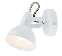 BRILONER - Lámpara de pared, diseño industrial/retro, iluminación de salón clásica, E14, máx. 40 W, 15.6 x 10 x 15.6 cm, color Blanco, aplique pared interior, lampara de pared, aplique pared