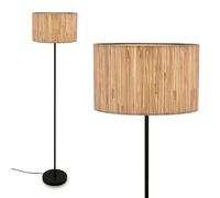 Briloner Lámpara de pie con pantalla de seagrass, interruptor de pie on/off, E27, máx. 10W, boho, estética, lámpara de pie, lámpara de lectura, 35 x 161 cm (DxH), color natural