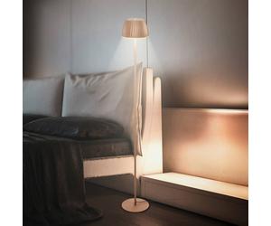 Briloner Lámpara de pie LED Loca, marrón, altura 123 cm, plástico/metal