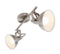 BRILONER - Lámpara de Techo, Diseño Retro/Vintage, Iluminación de Salón, Hogar, 2xE14, 40 W, Lampara Techo, Focos LED Interior Techo, Lamparas de Techo Dormitorio, 55.4x10x18.1 cm, Gris