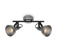 BRILONER - Lámpara de Techo, 2 focos, retro, iluminación de salón clásica, E14, máx. 40 W, 30.4 x 10 x 18.1 cm, color Plateado, lamparas de techo salon, lampara techo dormitorio