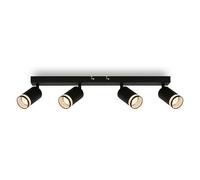 Briloner - Lámpara de techo con salida de luz lateral, orientable, GU10, lámpara de techo, lámpara, lámpara de salón, lámpara de dormitorio, lámpara de cocina, iluminación de techo, 56 cm, negro