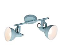 BRILONER - Lámpara de Techo, Diseño Retro/Vintage, Iluminación de Salón, Hogar, 2xE14, 40 W, Lampara Techo, Focos LED Interior Techo, Lamparas de Techo Dormitorio, 55.4x10x18.1 cm, Menta